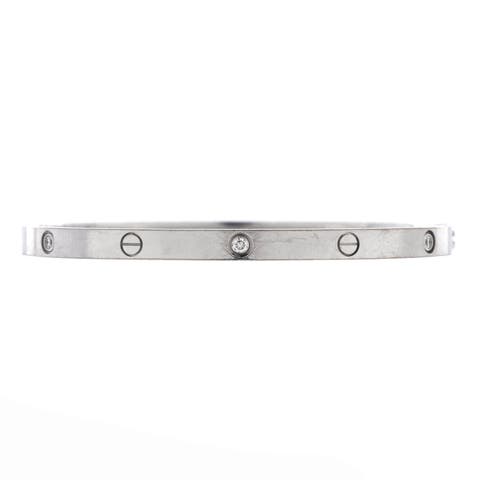 Love 6 Diamond Bracelet 18K White Gold and Diamonds Small