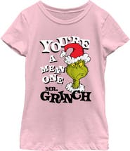 The Grinch Girl's The Grinch Christmas Grinch You're a Mean One Portrait  Graphic T-Shirt