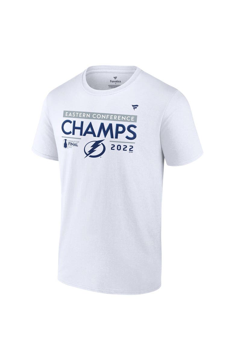 FANATICS Men's Fanatics Branded White Tampa Bay Lightning 2022 Eastern Conference Champions Big & Tall Locker Room T-Shirt, Alternate, color,