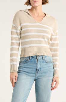Vigoss V-Neck Striped Sweater