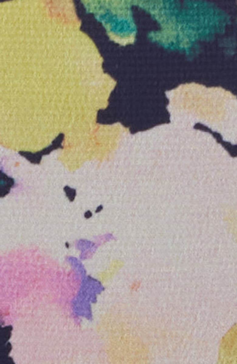 Julia Jordan Floral Print Tie Strap Midi Dress, Alternate, color, Navy Multi