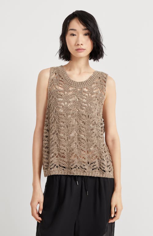 Brunello Cucinelli Sleeveless Knitted Vest In Light Brown