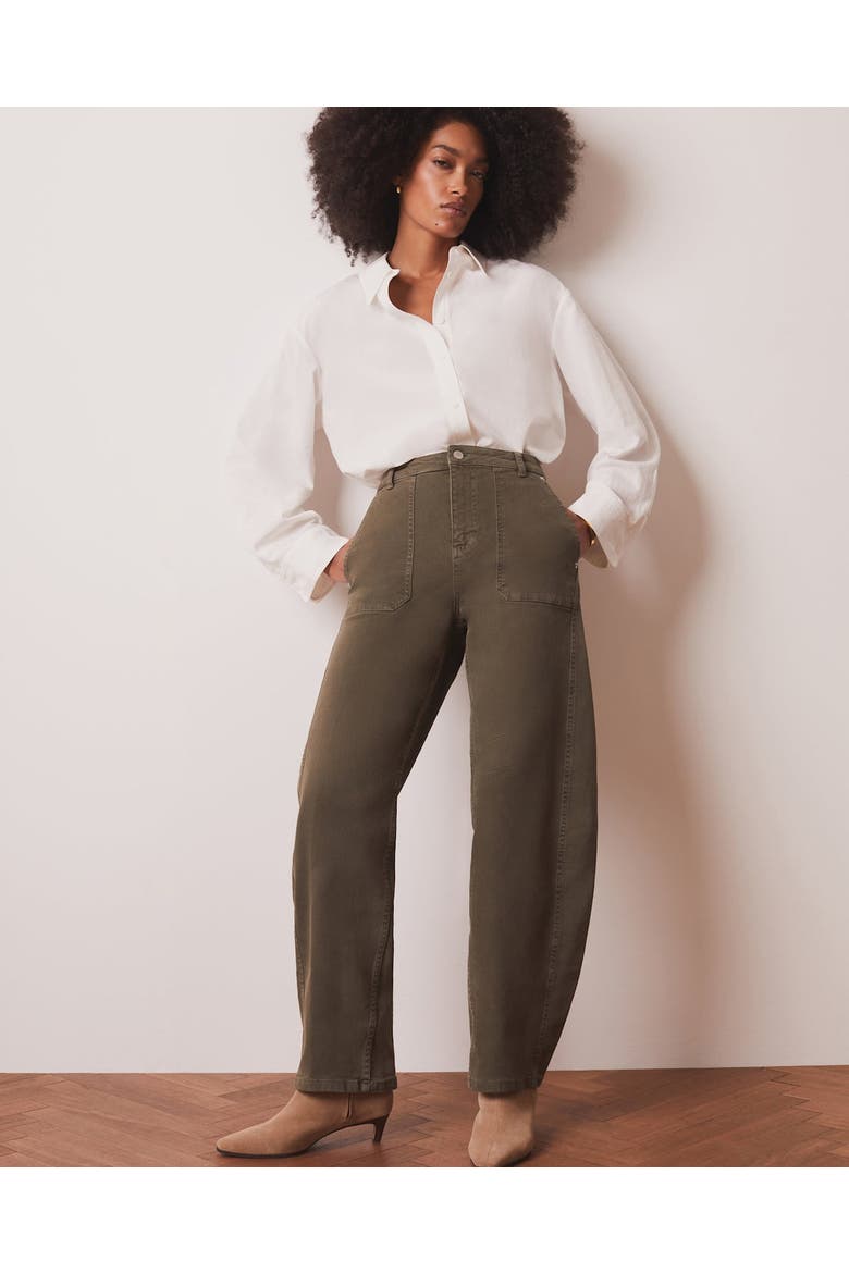 Utility Barrel Jeans, Alternate, color, Khaki