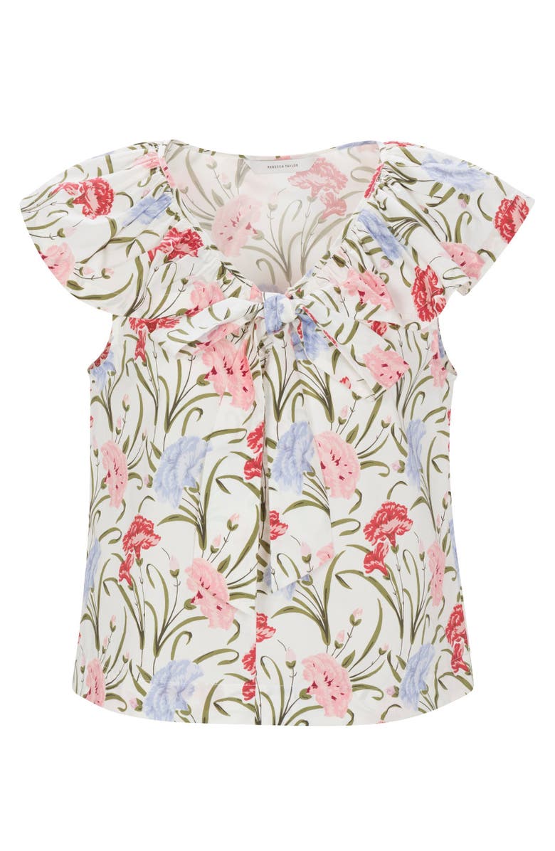 Rebecca Taylor Acosanti Floral Top, Alternate, color, Ivory Multi