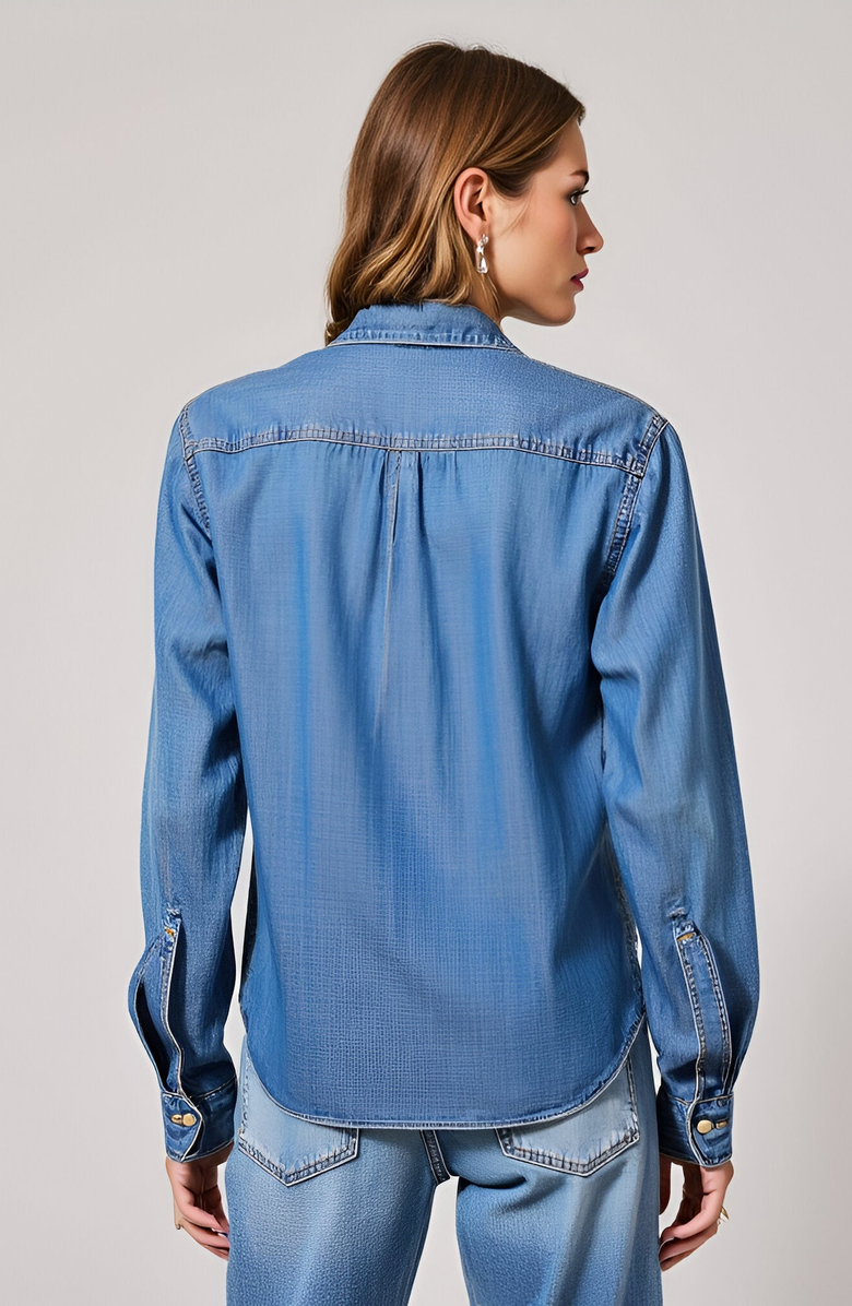 Modenaire Blouse with Tie Neck and Hidden Buttons, Alternate, color, 