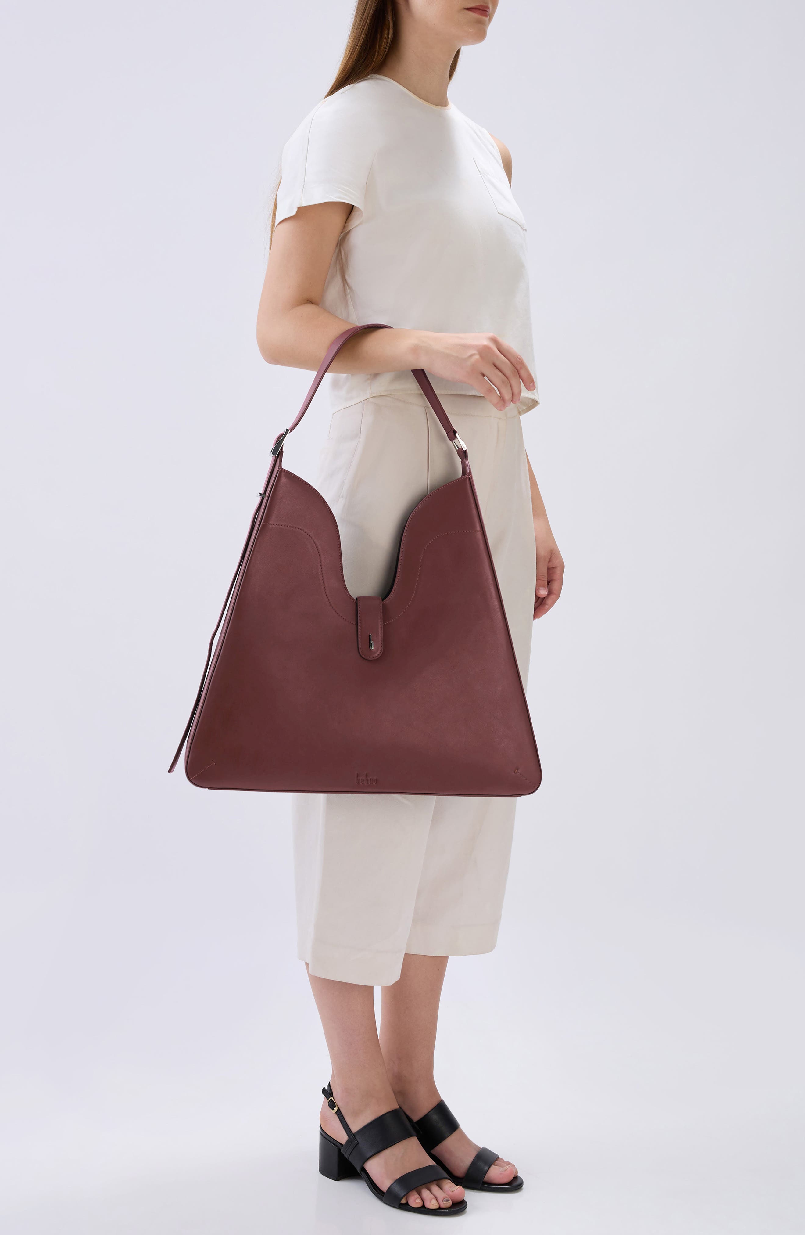 Melina Nappa Leather Shoulder Bag, Alternate, color, BRICK