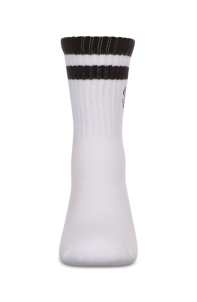 MeMoi Checkered Heart Crew Socks, Alternate, color, Black