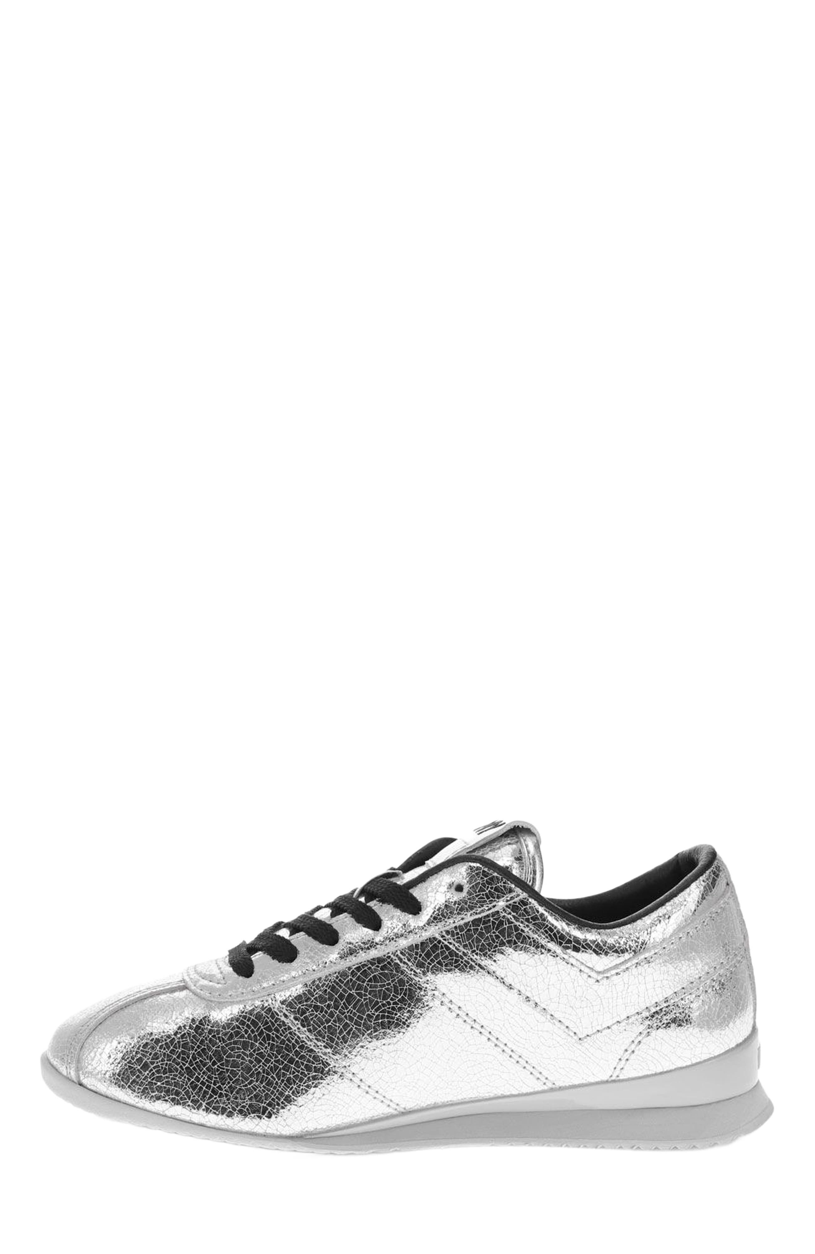 PONY KO-Low Vintage Metallic Sneakers, Alternate, color, Silver