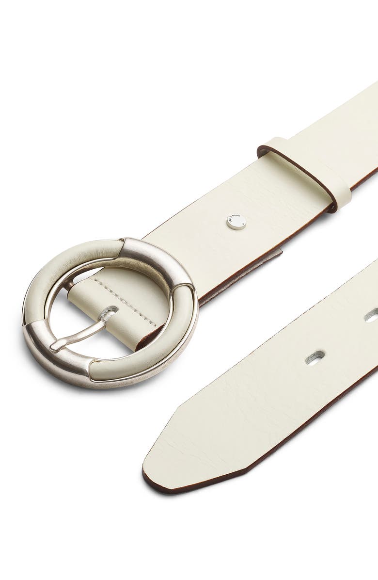 rag & bone Marina Leather Belt, Alternate, color, Antique White