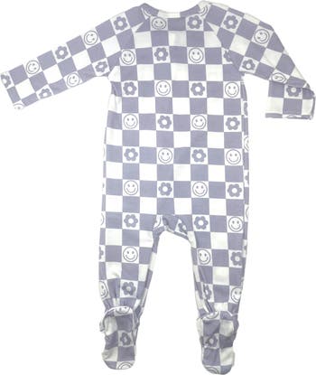 Checkered Footie, Headband & Teether Set