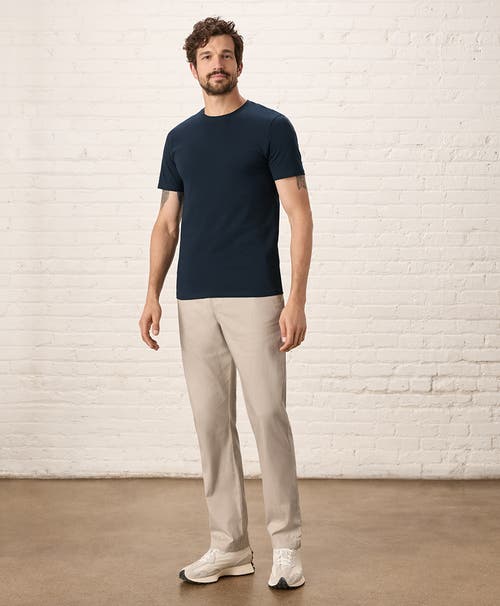 Pact Organic Cotton Luxe Stretch Jersey Slim Crew Neck Tee In Midnight Blue
