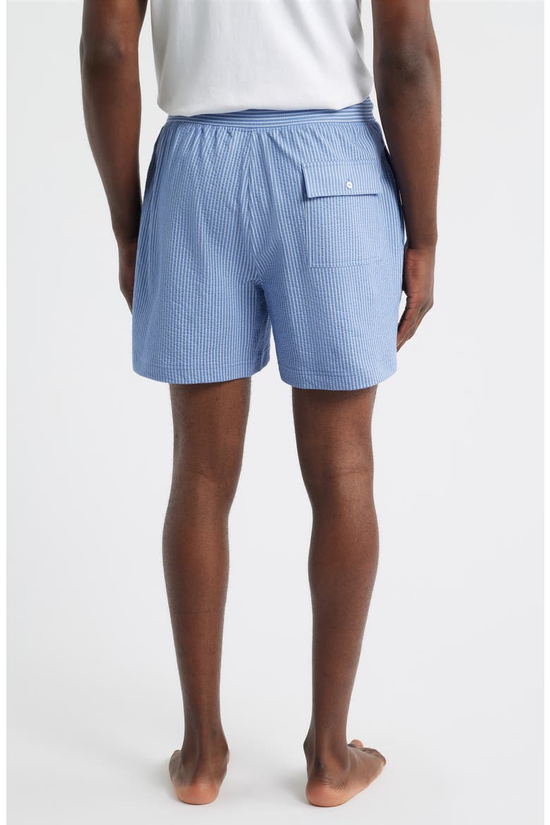 Pinstripe Seersucker Pajama Shorts, Alternate, color, BLUE STRIPE