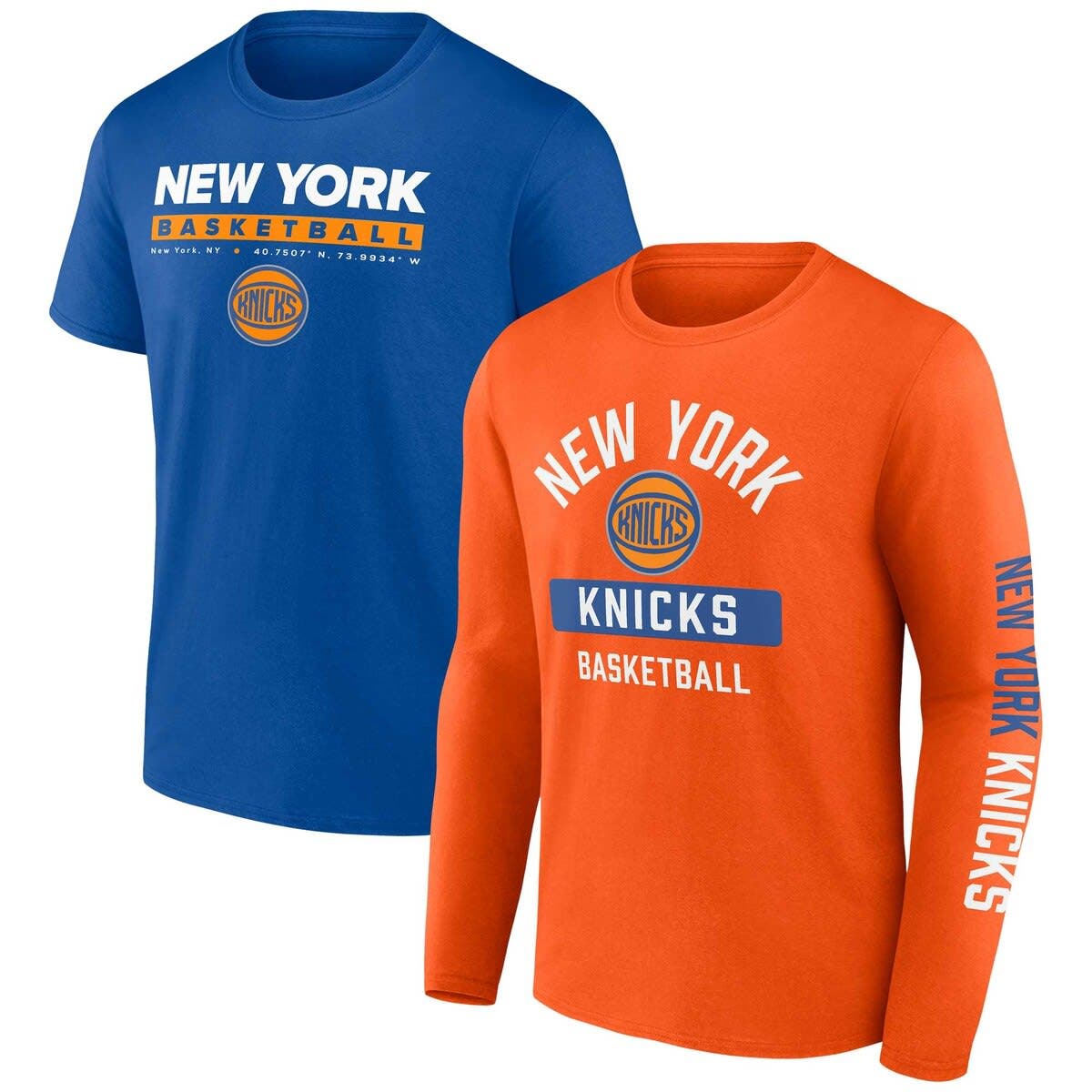 FANATICS Men's Fanatics Branded Blue/Orange New York Knicks Two-Pack ...
