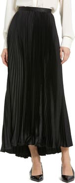 Mac Duggal Long Pleated Satin Evening Skirt