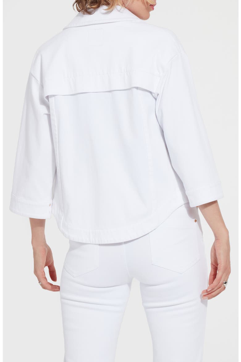 Remi Quarter Sleeve Denim Jacket, Alternate, color, WHITE