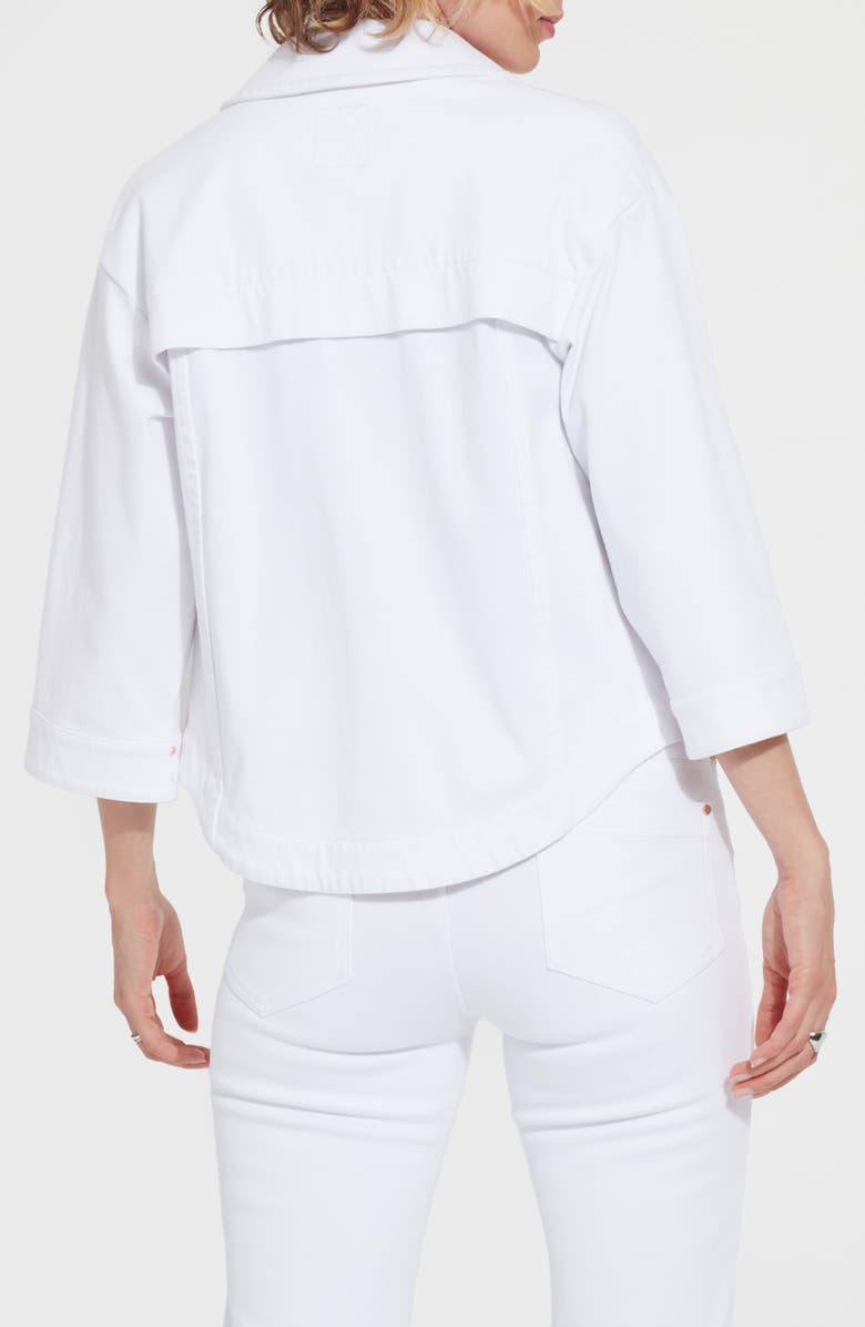 Lysse Remi Quarter Sleeve Denim Jacket, Alternate, color, White