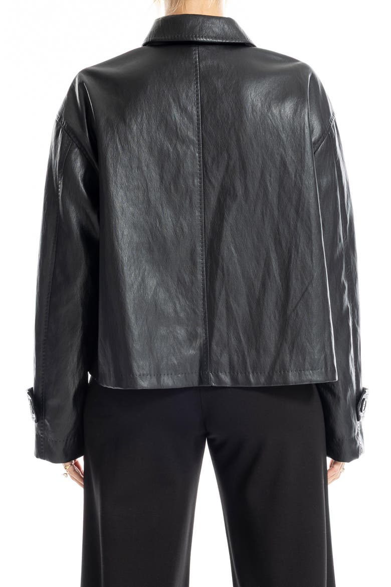 Faux Leather Crop Jacket, Alternate, color, BLACK