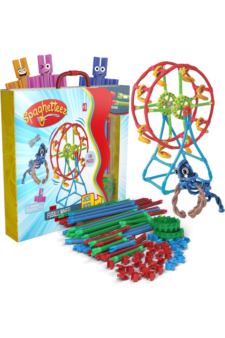 Spaghetteez Fusilli Wheel Set- Buildable Amusement Ride + Gorilla STEM Kit for Kids- Educational, Fun and Stress Relief Toy- Ideal for Age 4+, Main, color, Multi