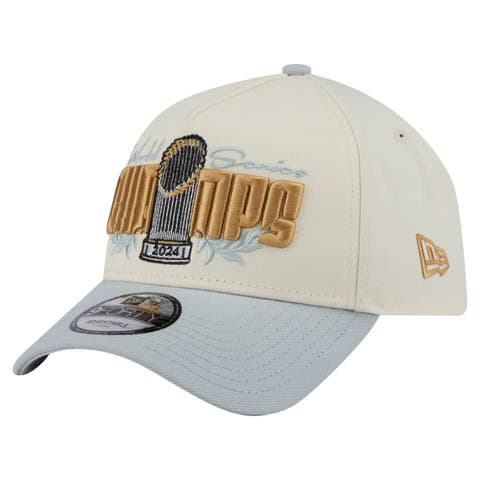 Men's New Era  Cream Los Angeles Dodgers 2024 World Series Champions Parade Takedown A-Frame 9FORTY Adjustable Hat