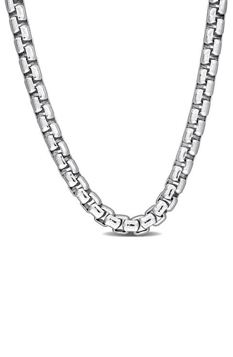 Sterling Silver Box Link Chain Necklace