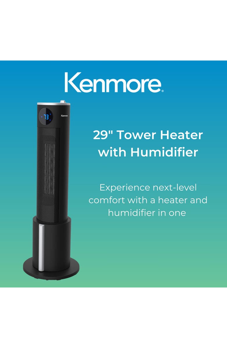 Kenmore 2 In 1 29 Inch Black Tower Space Heater and Humidifier, Alternate, color, Black