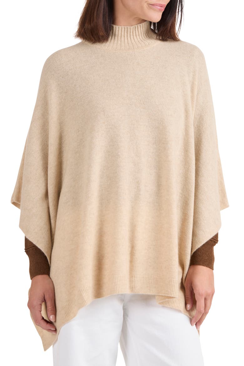 Funnel Neck Cashmere Poncho, Main, color, OAT