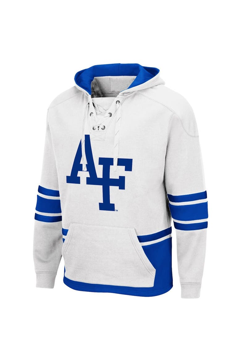 Men's Colosseum White Air Force Falcons Lace Up 3.0 Pullover Hoodie, Alternate, color, White