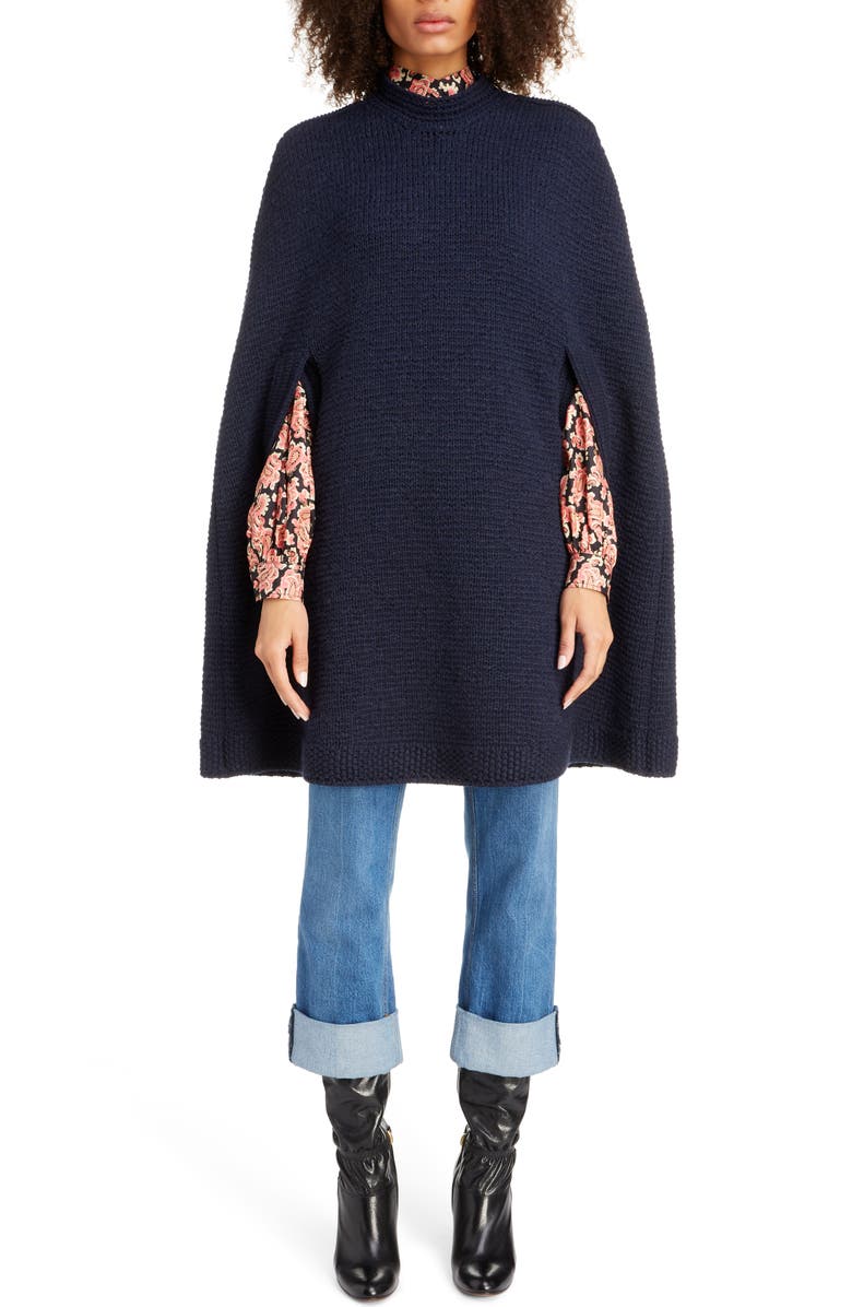 Runway Marc Jacobs Wool & Cashmere Sweater Cape, Main, color, 