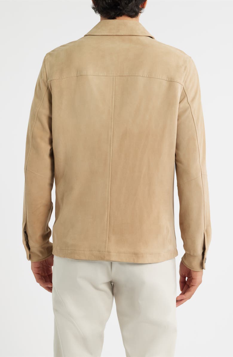 Aurélien Suede Overshirt, Alternate, color, Light Beige
