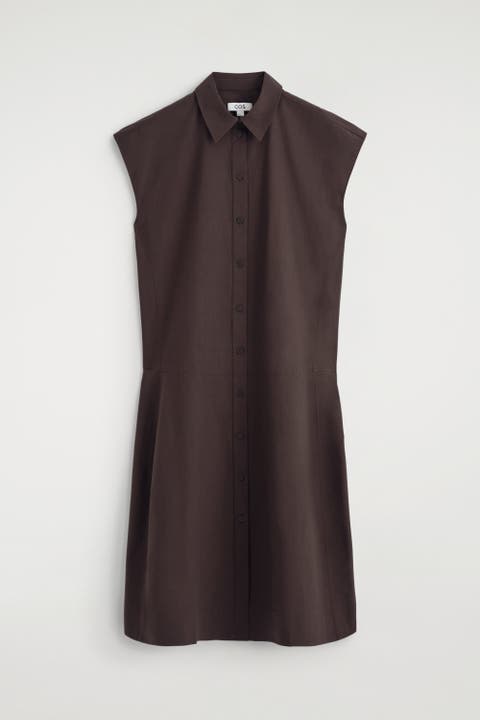 Sleeveless Cotton-poplin Shirt Dress