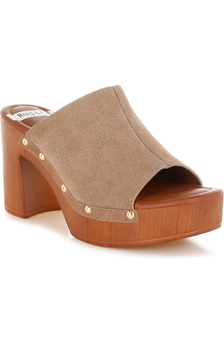 Rag & Co Masaki Platform Sandal, Main, color, Taupe