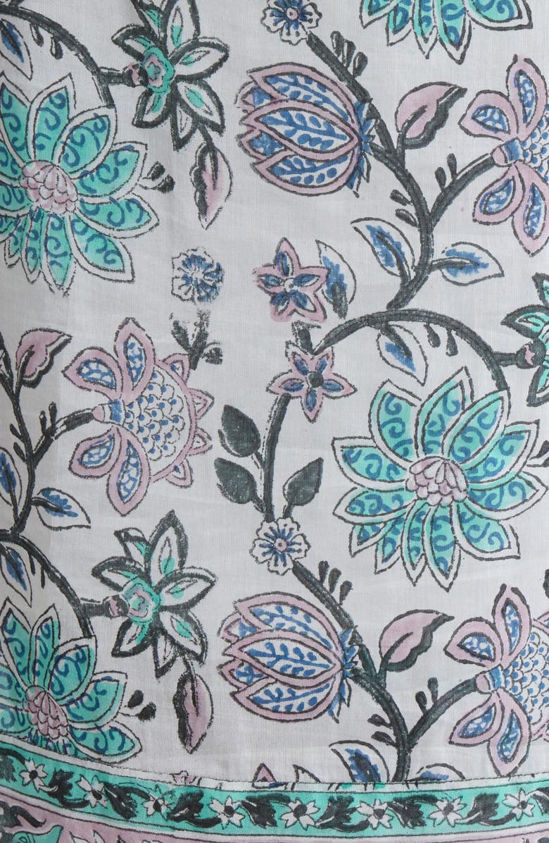 ALICIA BELL Gigi Cotton & Silk Cover-Up Midi Dress, Alternate, color, Bright Blue/ Turquoise Multi