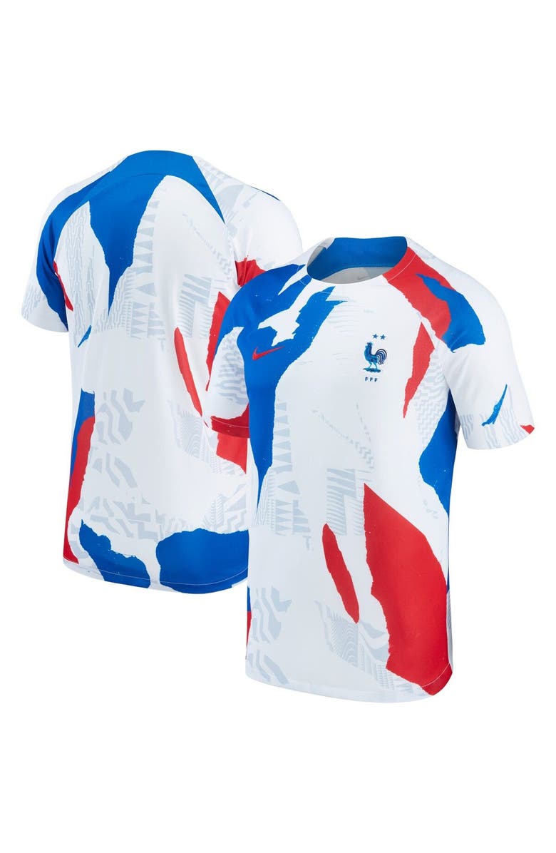 Nike Men's Nike White France National Team 2022/23 Pre-Match Top, Main, color,