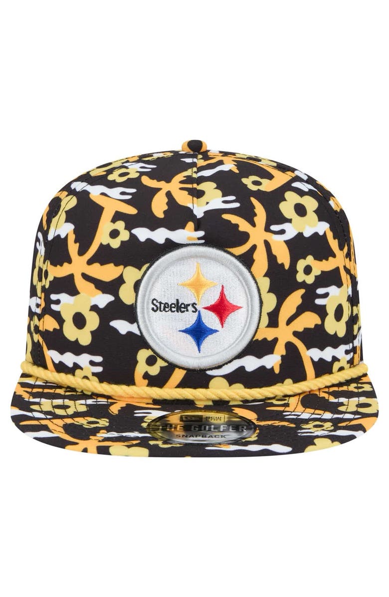 New Era Men's New Era Black Pittsburgh Steelers Wakey Wakey Golfer Snapback Hat, Alternate, color, Black