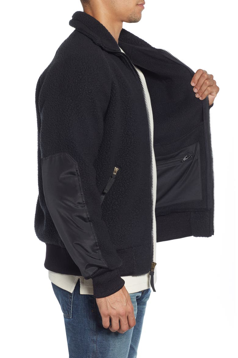 Regular Fit Fleece Jacket, Alternate, color, BLACK