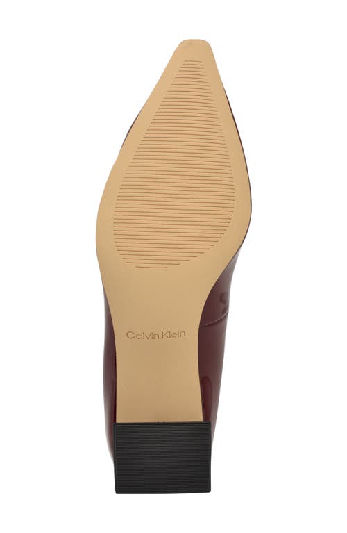 Calvin Klein Leora Pointed Toe Mary Jane Pump In Burgundy