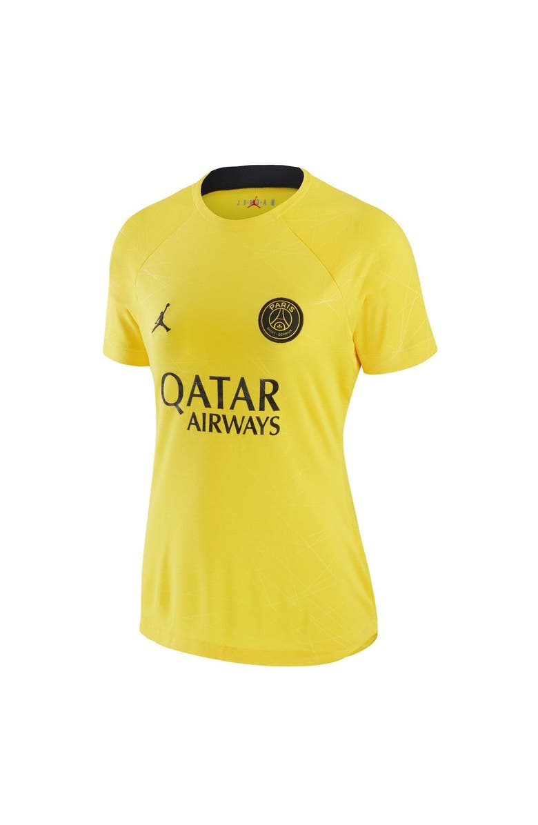 Jordan Brand Women's Jordan Brand Yellow Paris Saint-Germain 2022/23 Pre-Match Raglan Performance Top, Alternate, color, 