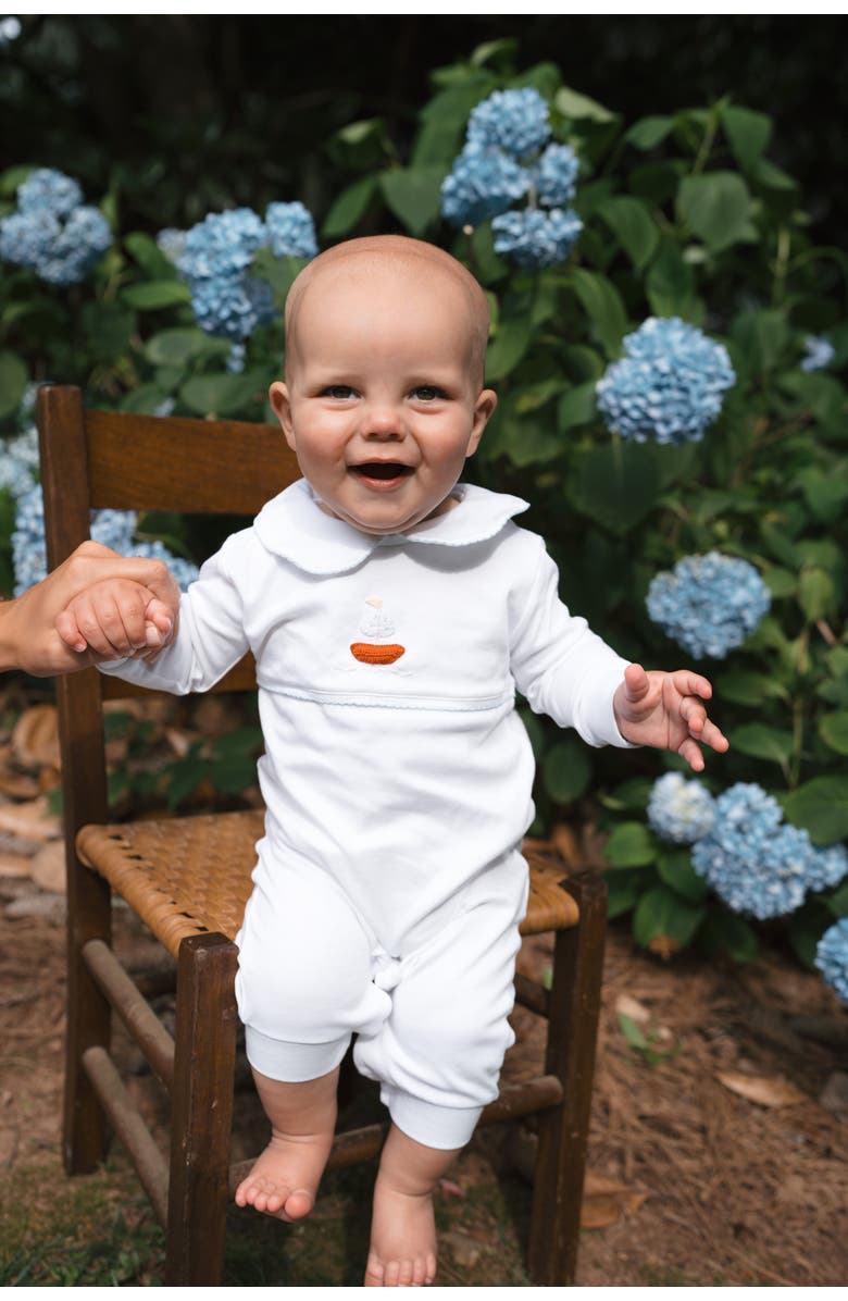 Little English Kids' Crochet Playsuit, Alternate, color, Sailboat