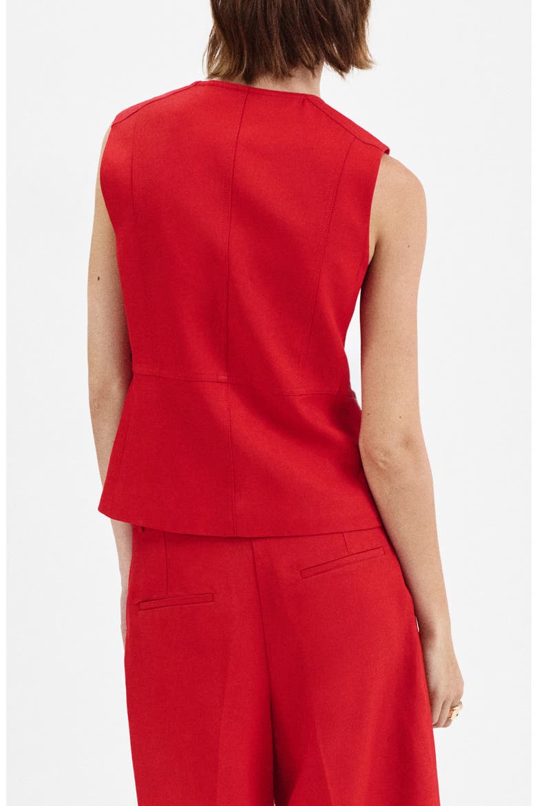 Button Vest, Alternate, color, RED