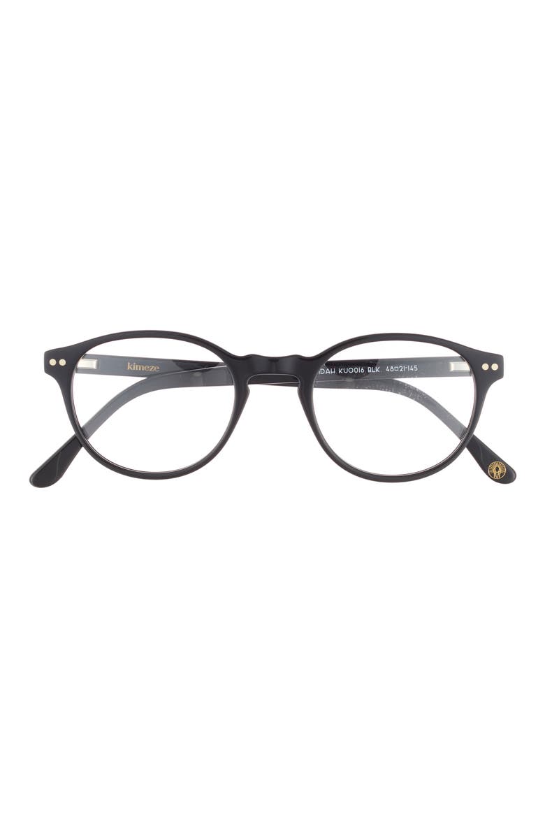 48mm Round Optical Glasses, Main, color, BLACK BLACK TRANSPARENT
