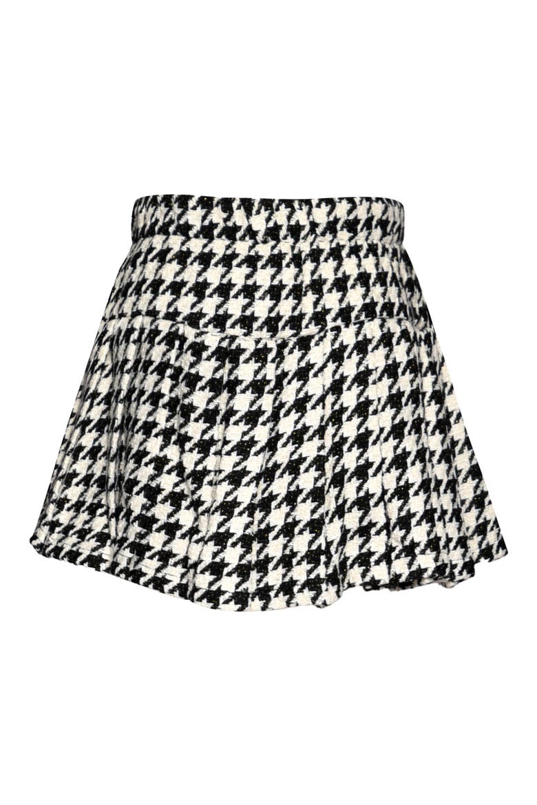 Kids' Houndstooth Check Pleated Skirt, Alternate, color, BLACK WHITE