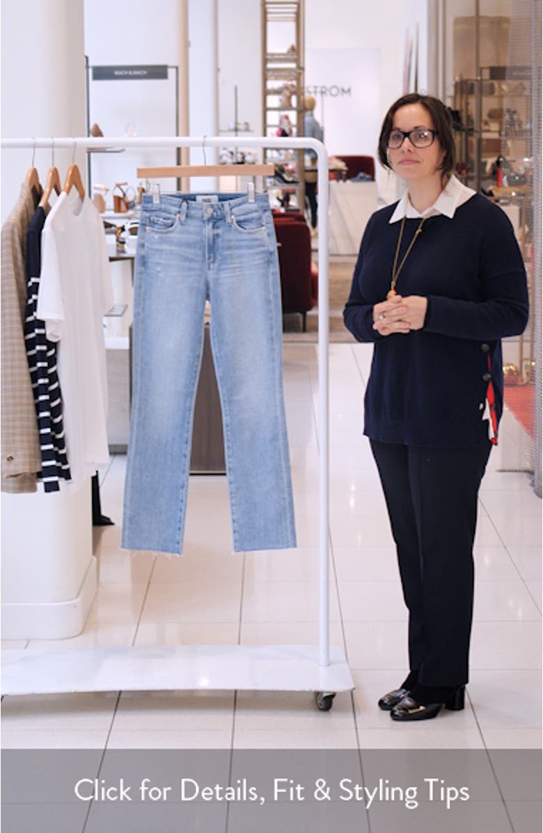 Cindy High Waist Raw Hem Ankle Straight Leg Jeans, sales video thumbnail