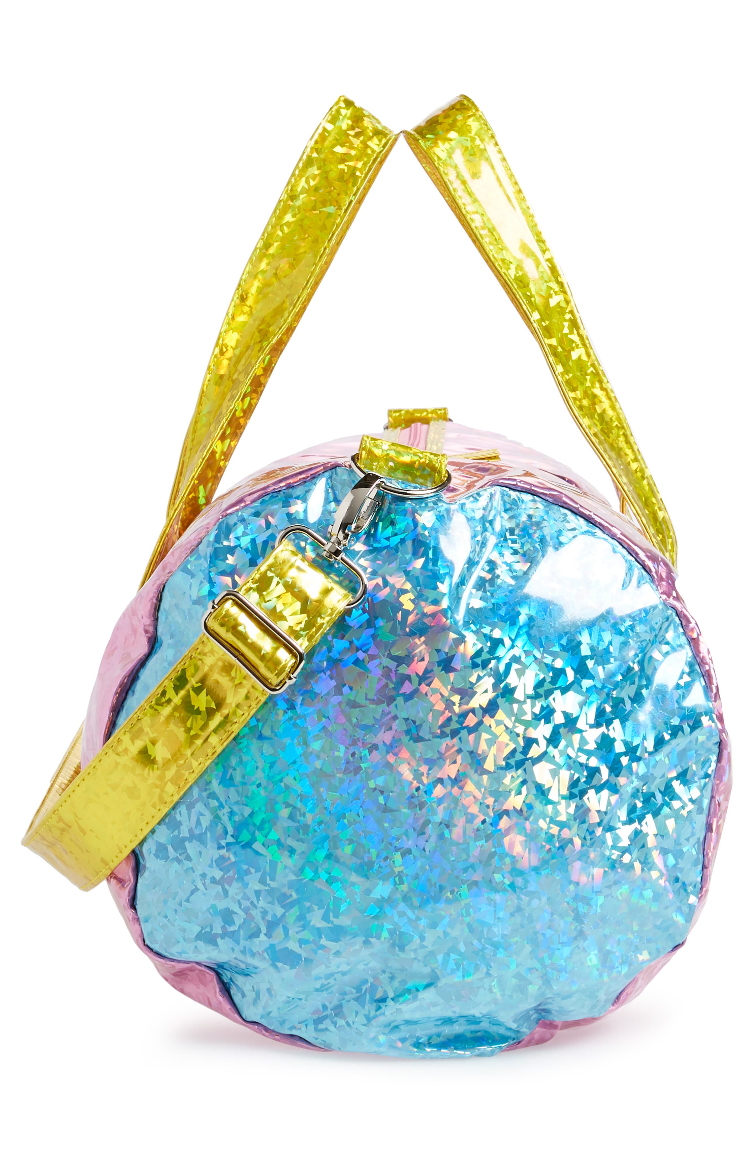 Manière Large Holographic Vinyl Duffle Bag, Alternate, color, 