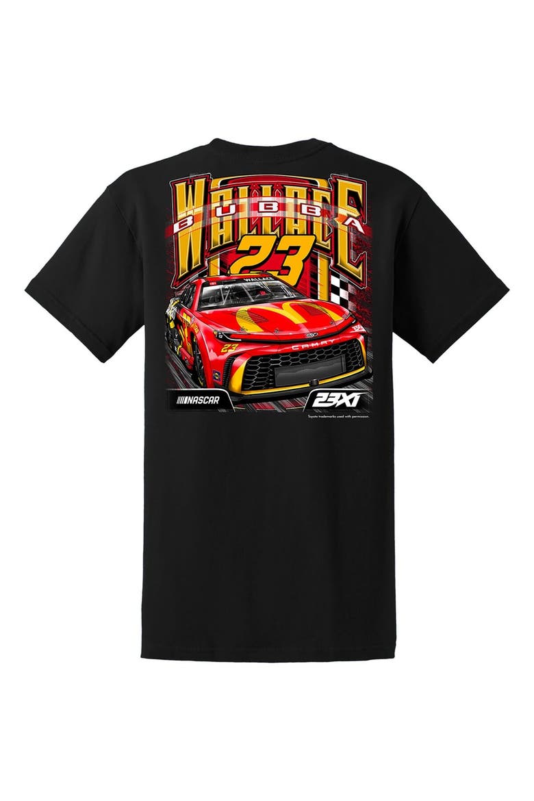 Men's 23XI Racing Black Bubba Wallace McDonald's Car T-Shirt, Alternate, color, Black