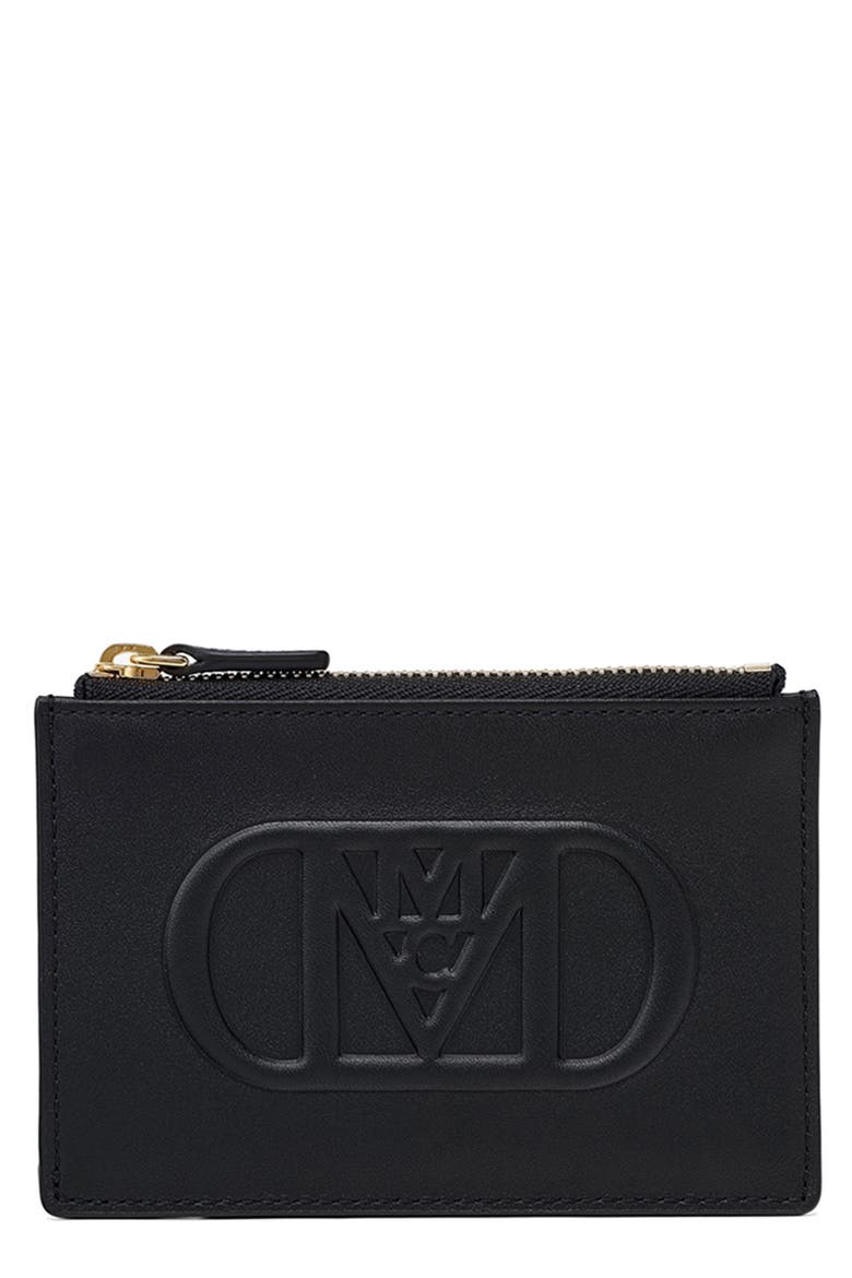Mode Travia Leather Card Case, Main, color, BLACK