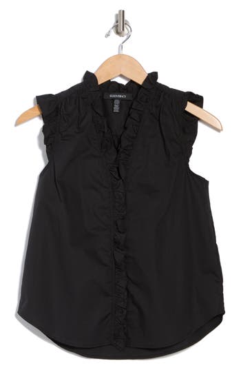Ellen Tracy Ruffle Cotton Top