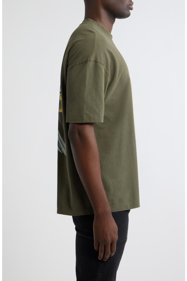 Oversize Serrate Graphic T-Shirt, Alternate, color, FOREST GREEN