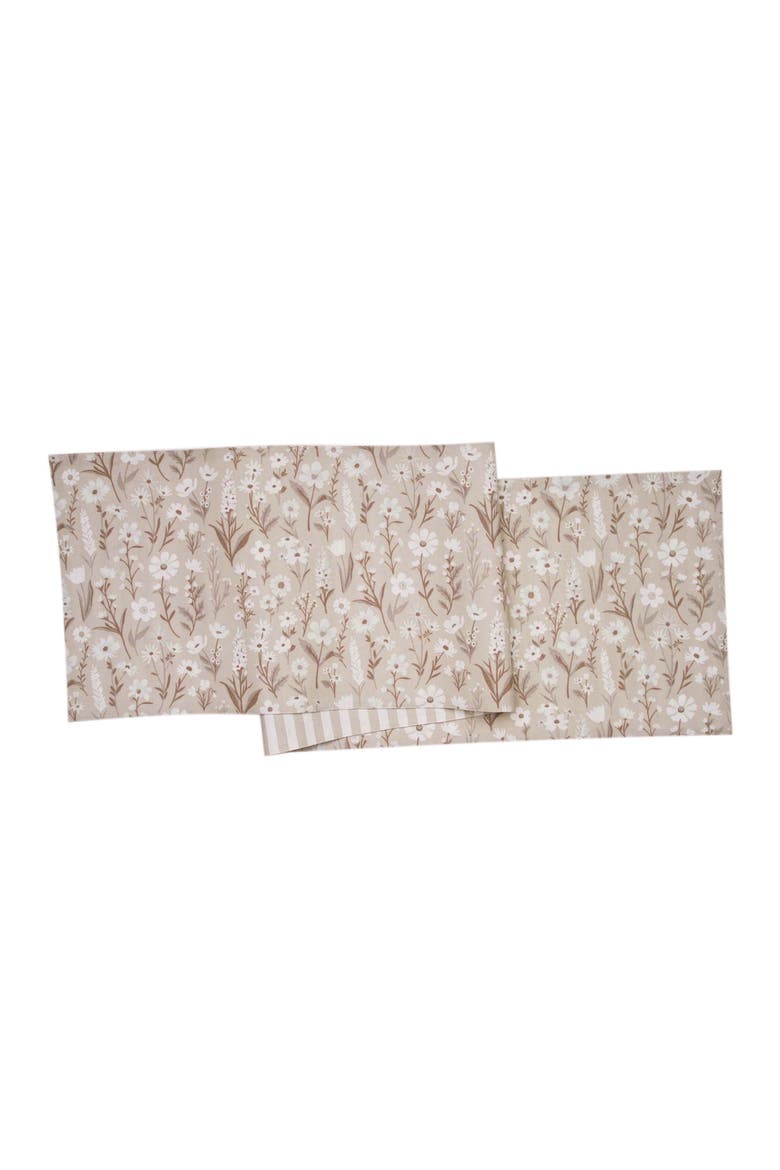 Natural Botanical 100% Cotton Graphic Print Table Runner 14" x 72", Main, color, Brown