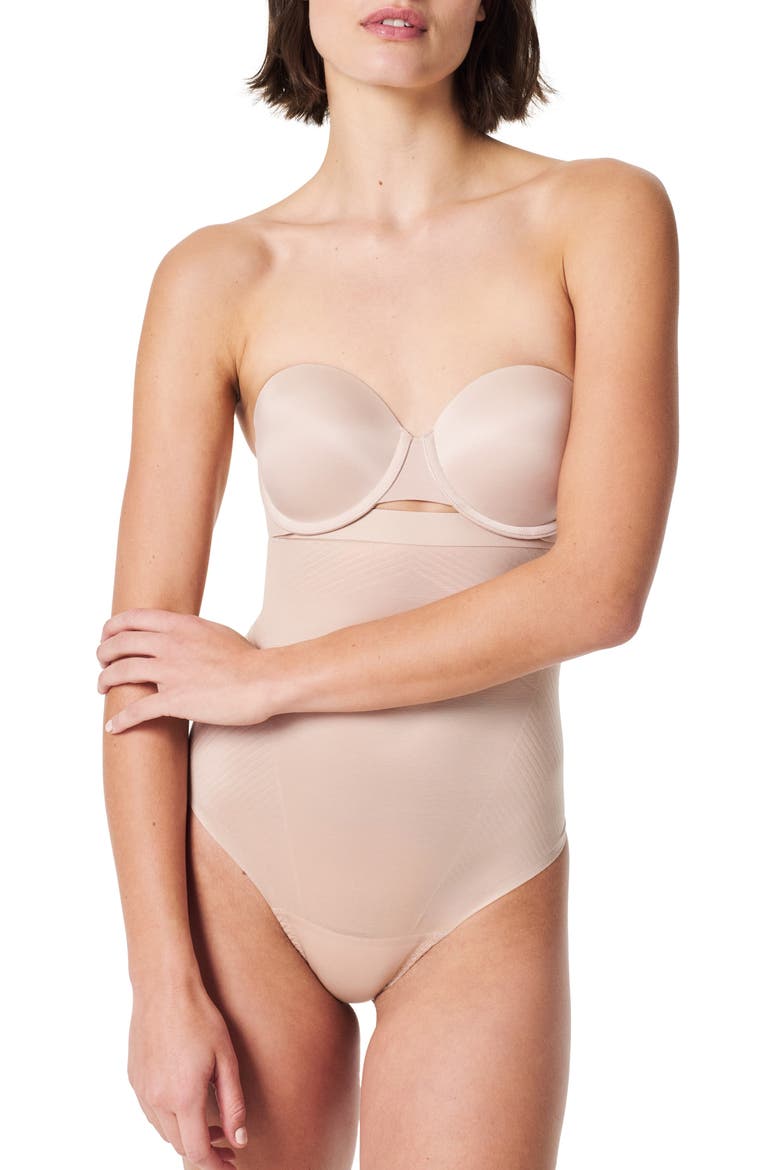 SPANXshape™ Invisible High Waist Thong, Main, color, CHAMPAGNE BEIGE
