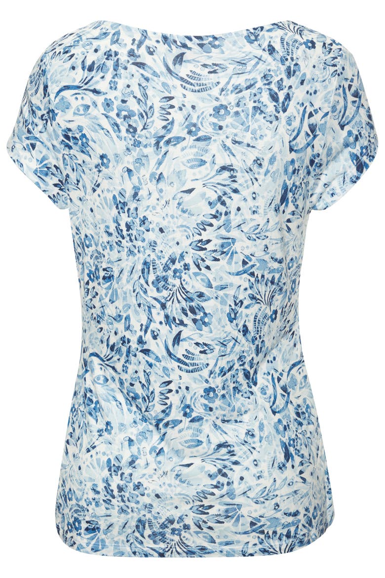 Floral Ruched V-Neck Top, Alternate, color, Blue Floral